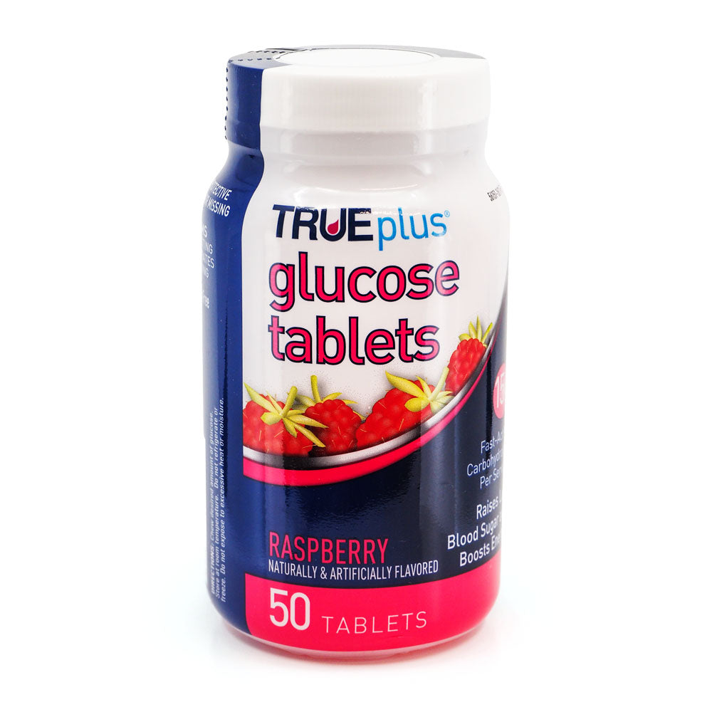 TRUEplus Glucose Tablets - Raspberry 50 ct
