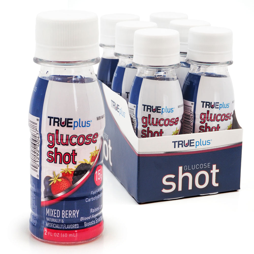 TRUEplus Glucose Shots, Mixed Berry 2 oz - Pack of 6