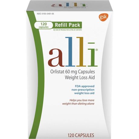 Alli Orlistat 60 mg Capsules Weight Loss Aid Refill Pack - 120ct