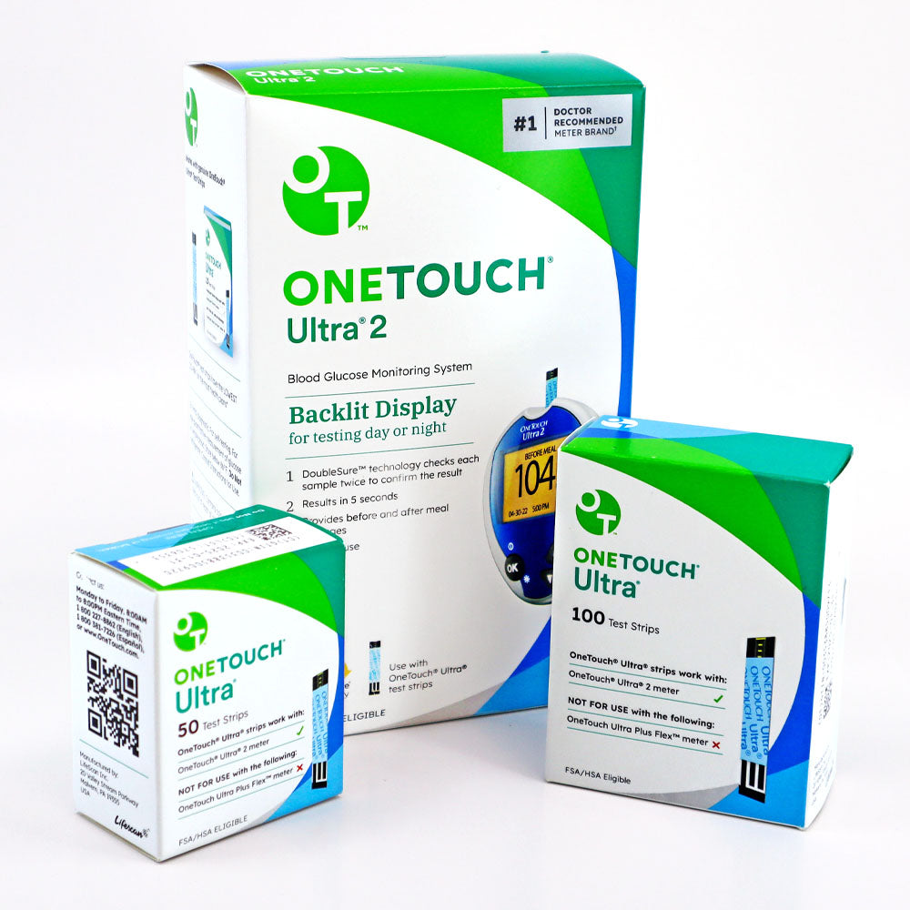 OneTouch Ultra 2 Meter Combo (Meter & 150 Test Strips)