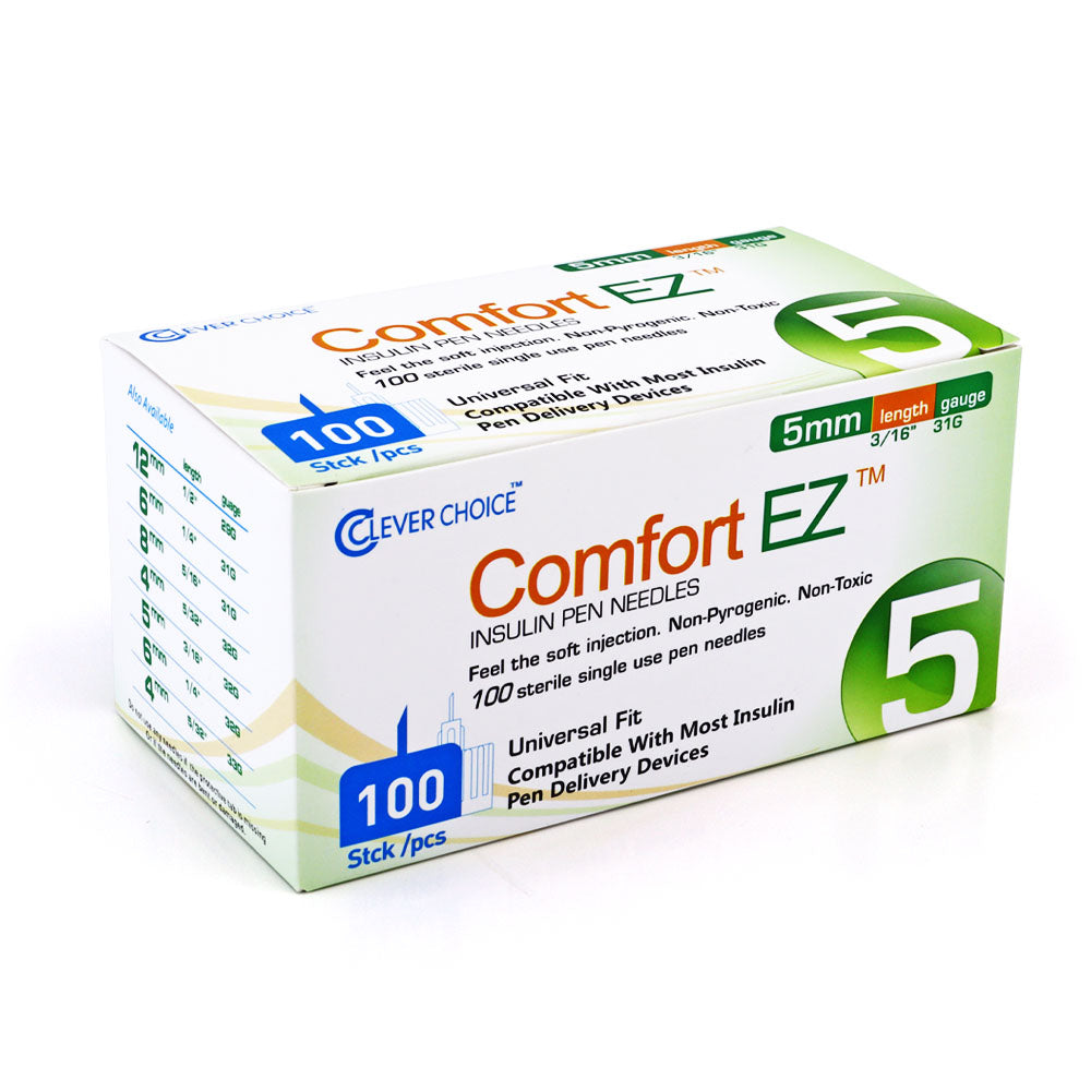 Clever Choice Comfort EZ Insulin Pen Needles - 31G 5mm 100/bx - Pack of 4