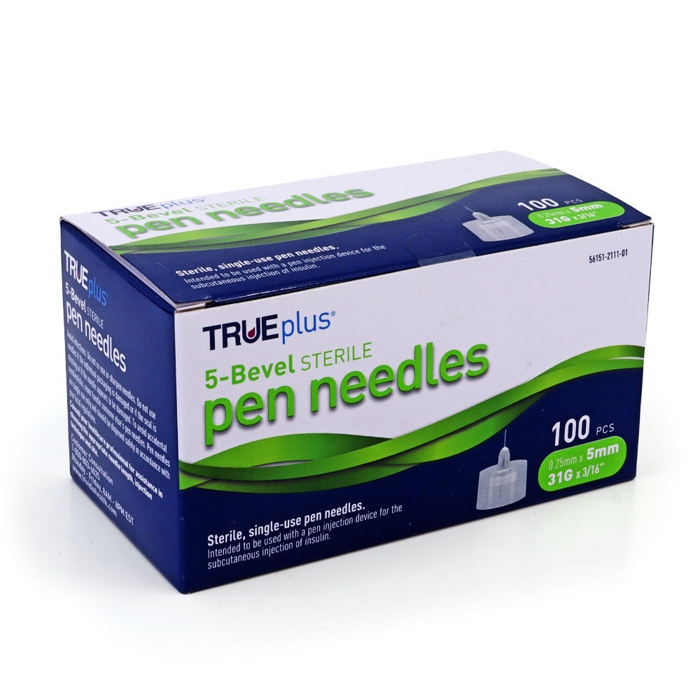 TRUEplus Pen Needles - 31G 5mm 100/bx