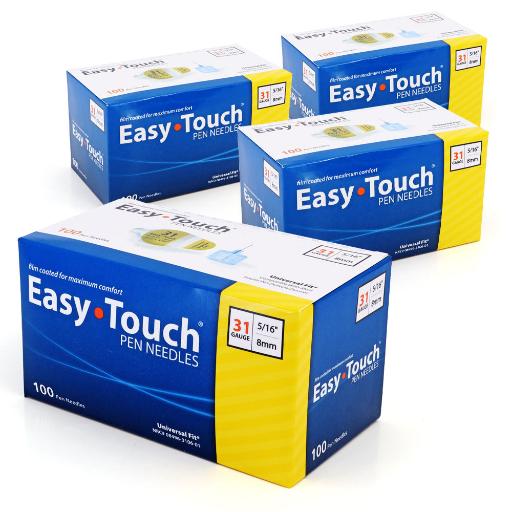 EasyTouch Pen Needles - 31G 8mm - 100/bx - Pack of 4