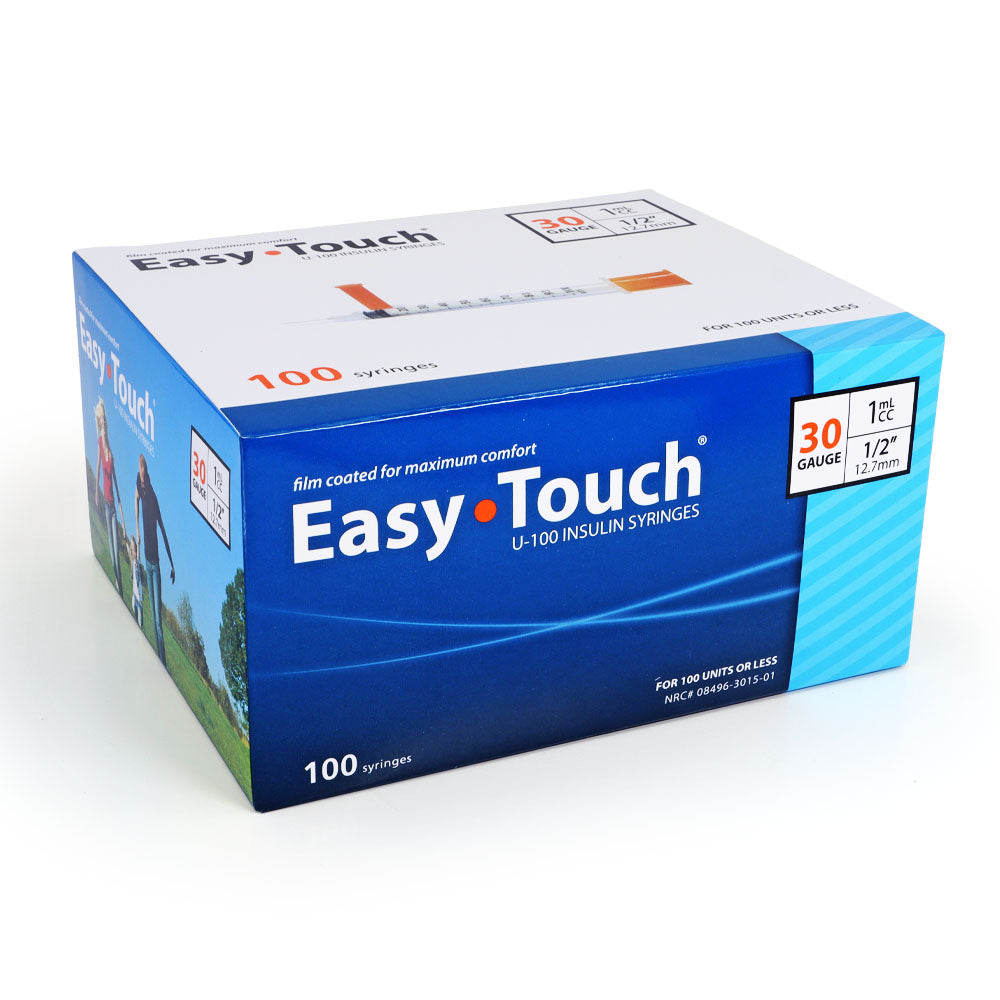 EasyTouch Insulin Syringes - 30G 1cc 1/2" 100/bx - Pack of 4