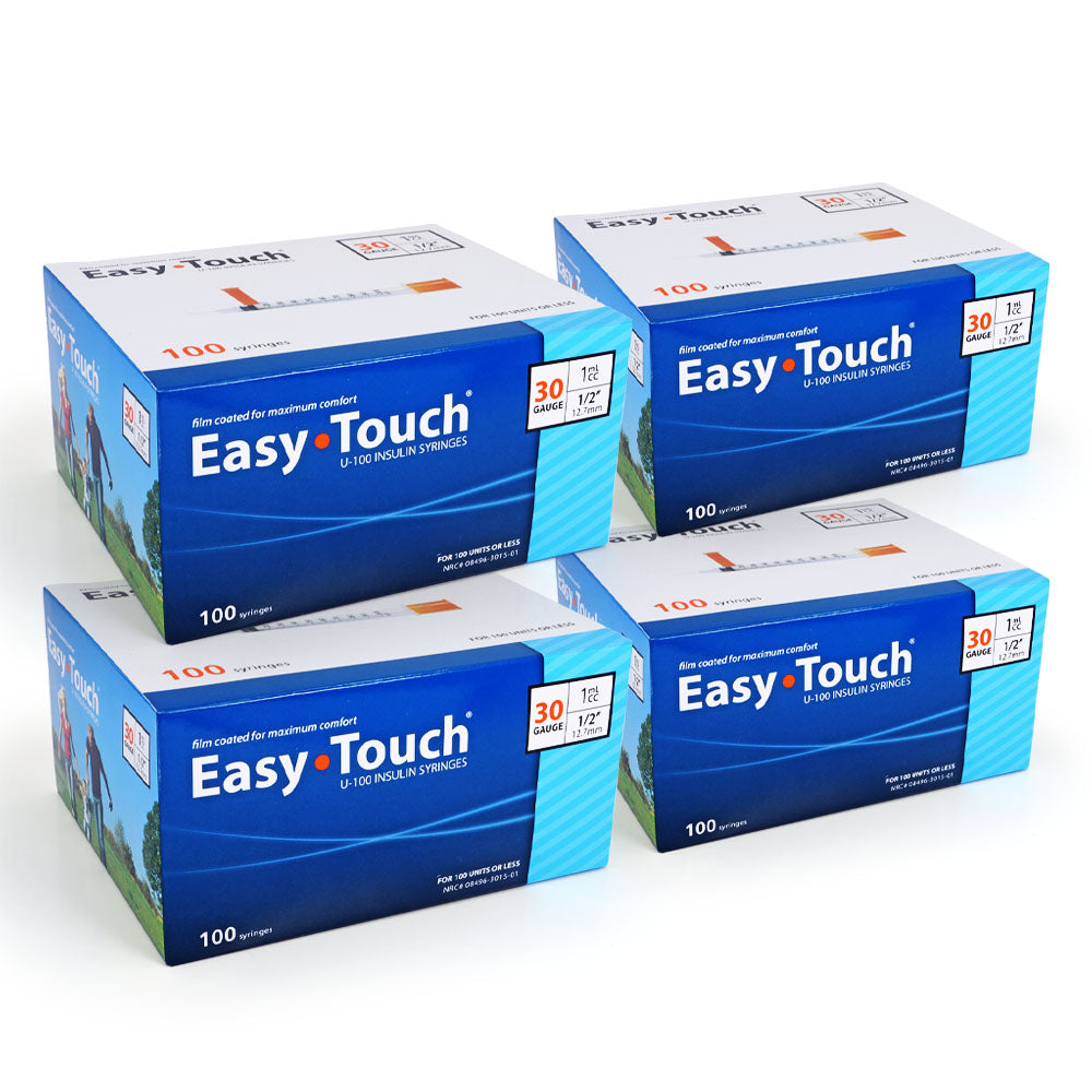 EasyTouch Insulin Syringes - 30G 1cc 1/2" 100/bx - Pack of 4