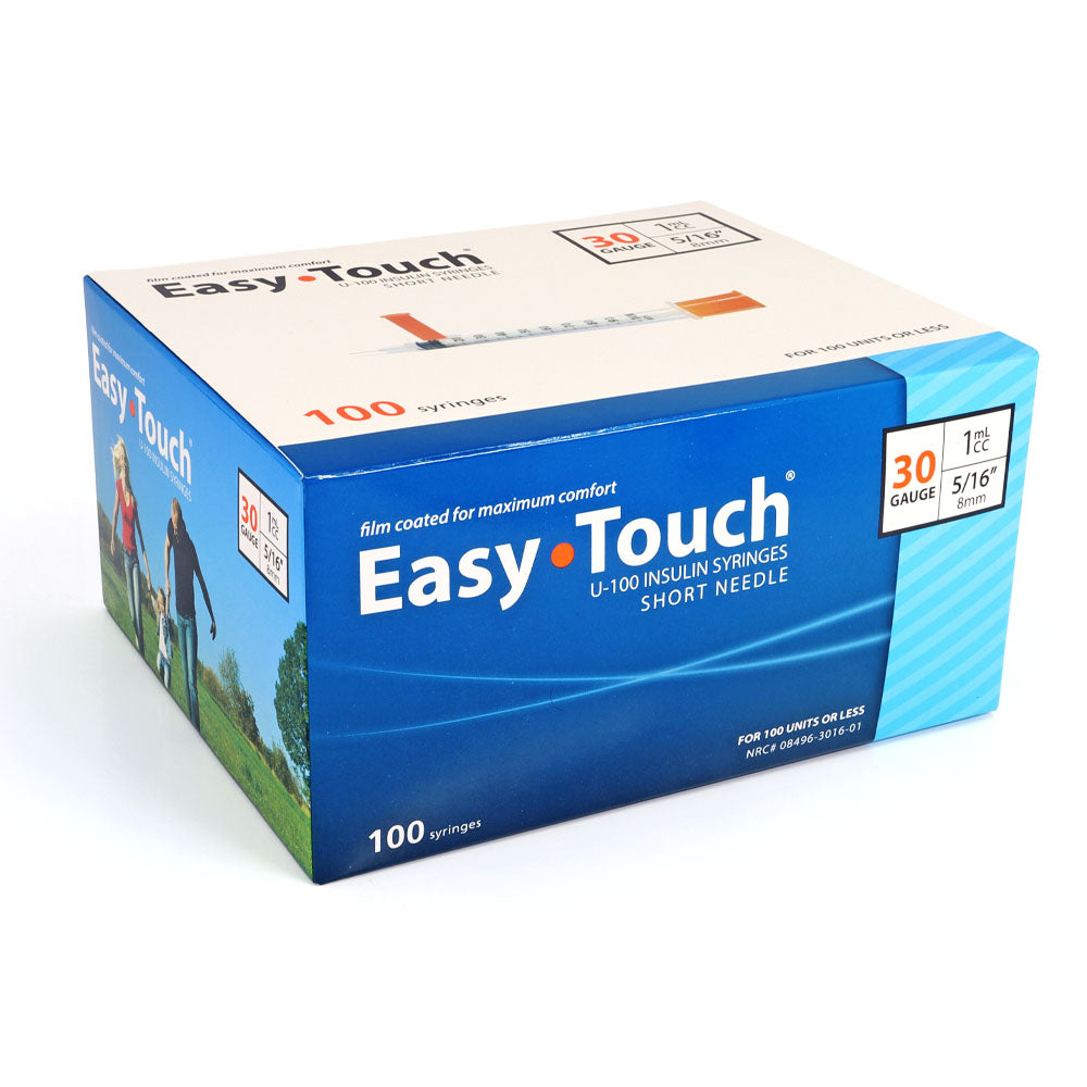 EasyTouch Insulin Syringes - 30G 1cc 5/16" 100/bx - Pack of 4