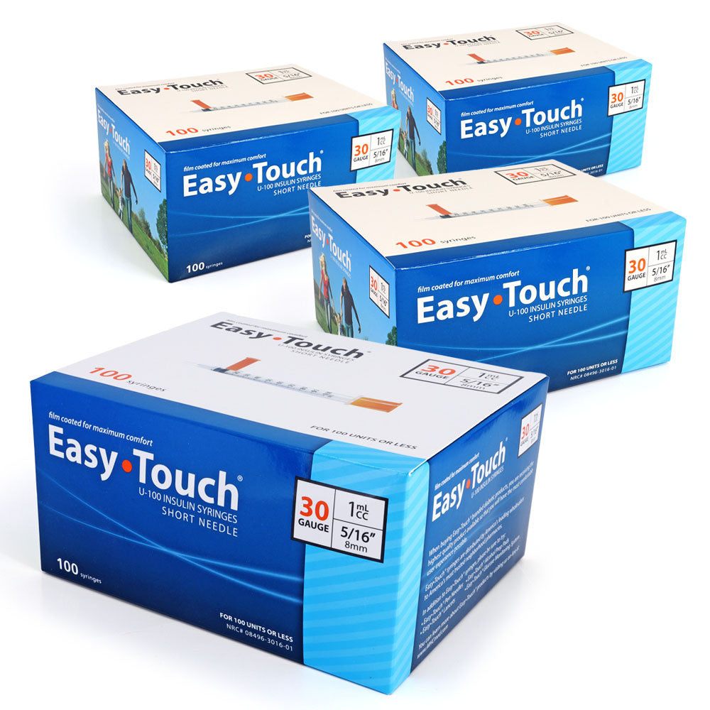 EasyTouch Insulin Syringes - 30G 1cc 5/16" 100/bx - Pack of 4