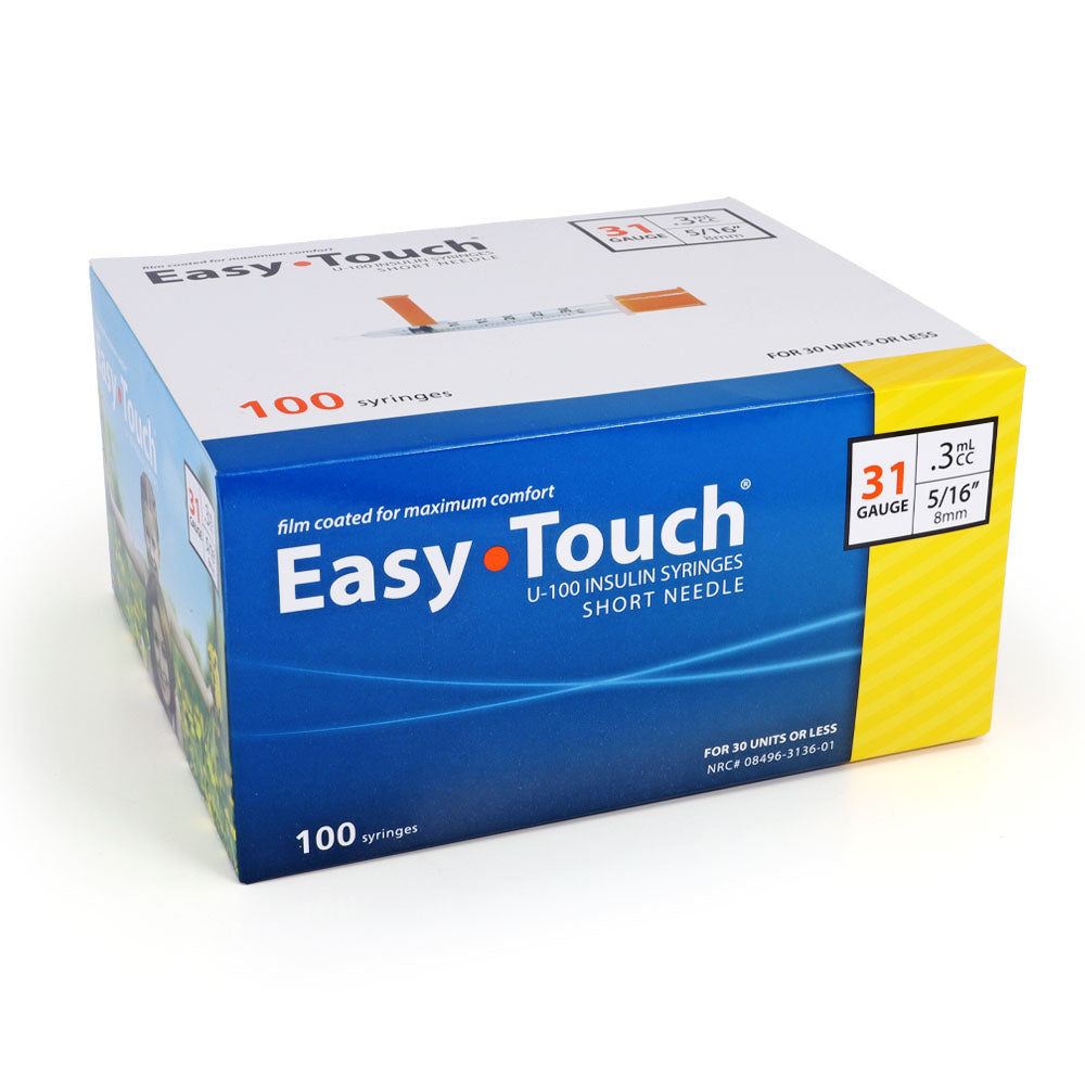 EasyTouch Insulin Syringes - 31G .3cc 5/16" 100/bx - Pack of 4