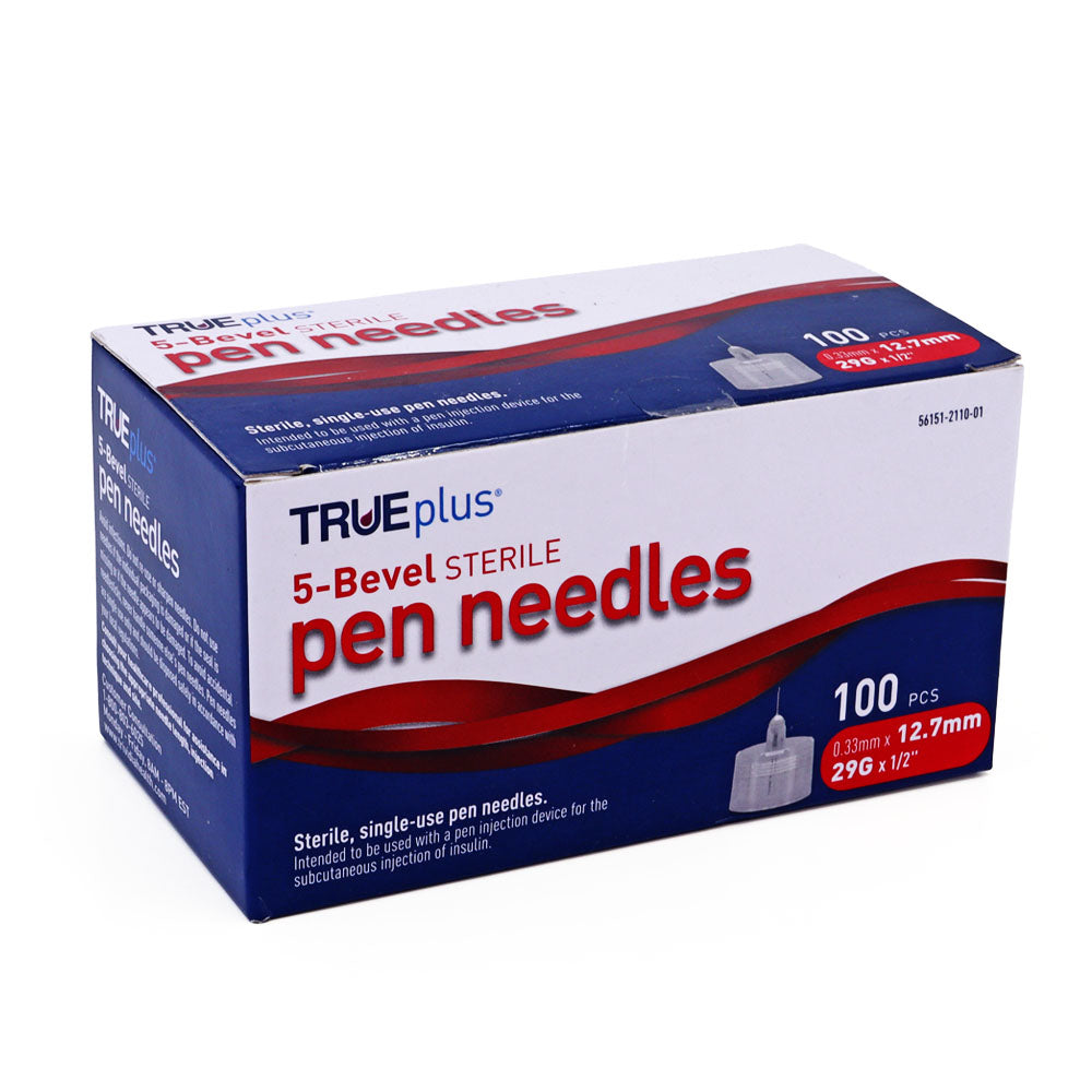 TRUEplus Pen Needles - 29G 12mm 100/bx