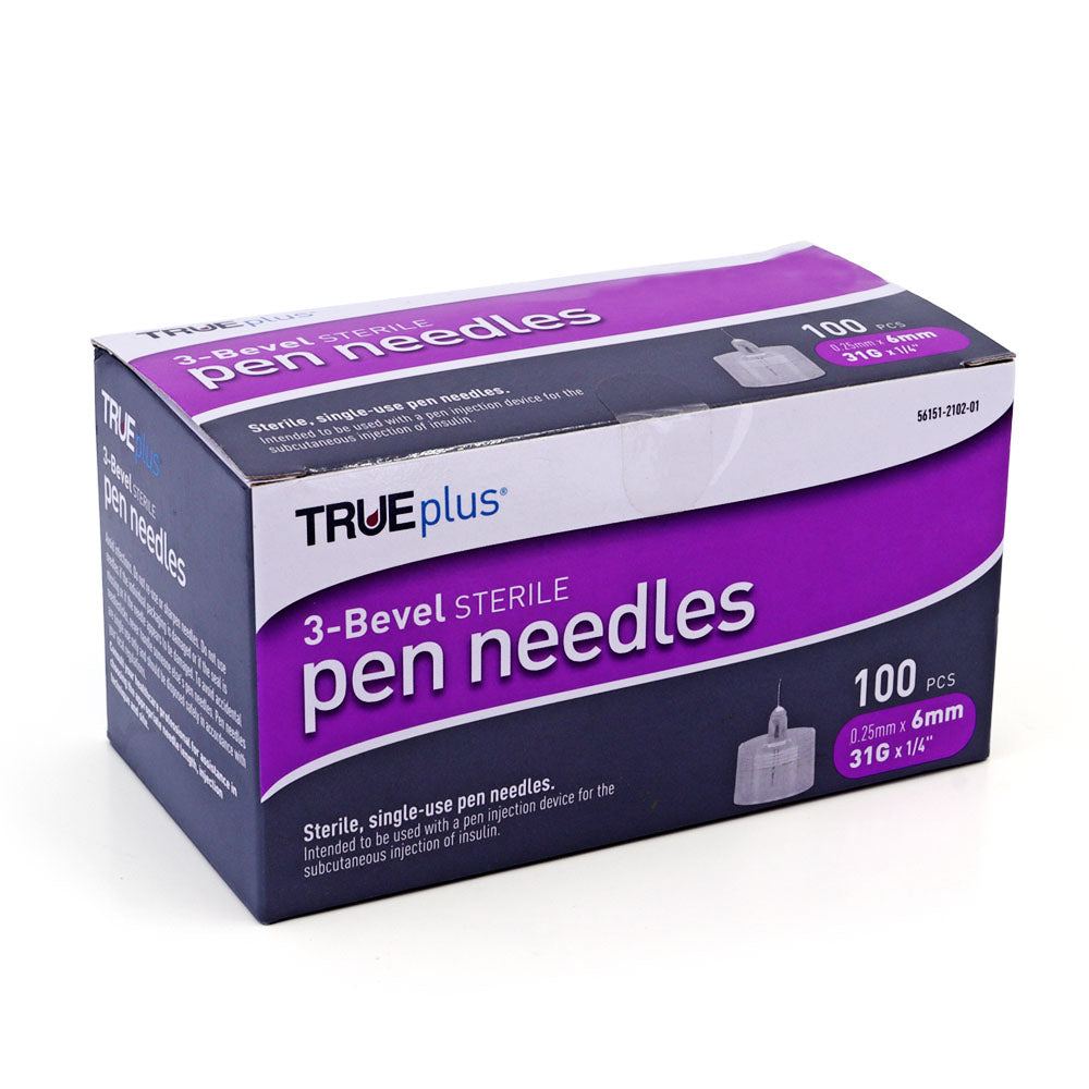 TRUEplus Pen Needles - 31G 6mm 100/bx
