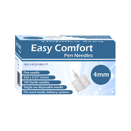 Easy Comfort Insulin Pen Needles - 32G 4mm
