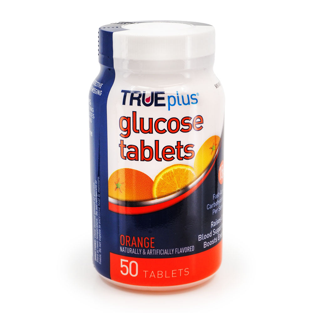 TRUEplus Glucose Tablets, Orange 50 ct - Pack of 6