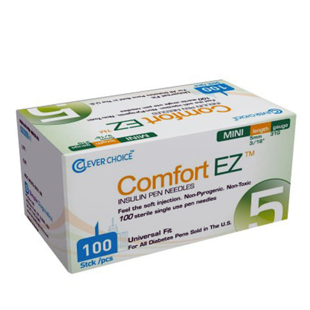 Clever Choice Comfort EZ Insulin Pen Needles - 31G 5mm 100/bx