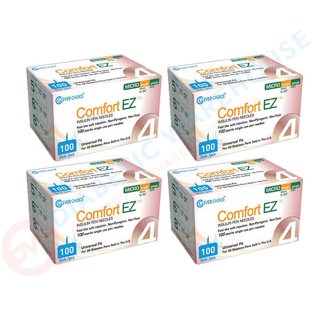 Clever Choice Comfort EZ Insulin Pen Needles - 32G 4mm 100/bx - Pack of 4