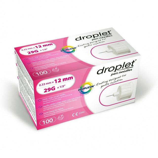 Droplet Pen Needles - 29G 12mm 100/BX