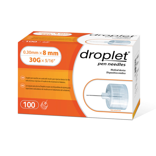 Droplet Pen Needles - 30G 8mm 100/BX