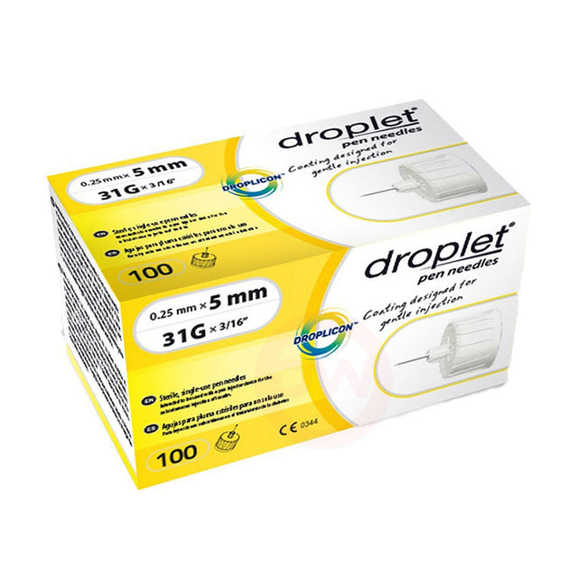 Droplet Pen Needles - 31G 5mm 100/BX