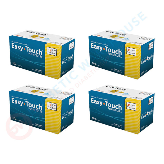 EasyTouch Pen Needles - 31G 5mm 100/BX - Pack of 4