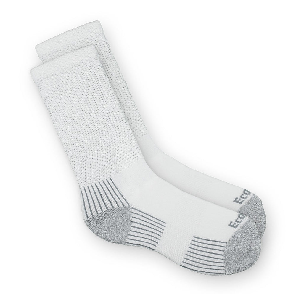 EcoSox Diabetic Bamboo Crew Socks - White