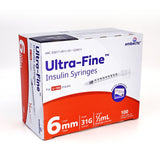 Embecta Ultra-Fine Insulin Syringes - 31G 1/2mL 6mm (15/64") 100/BX