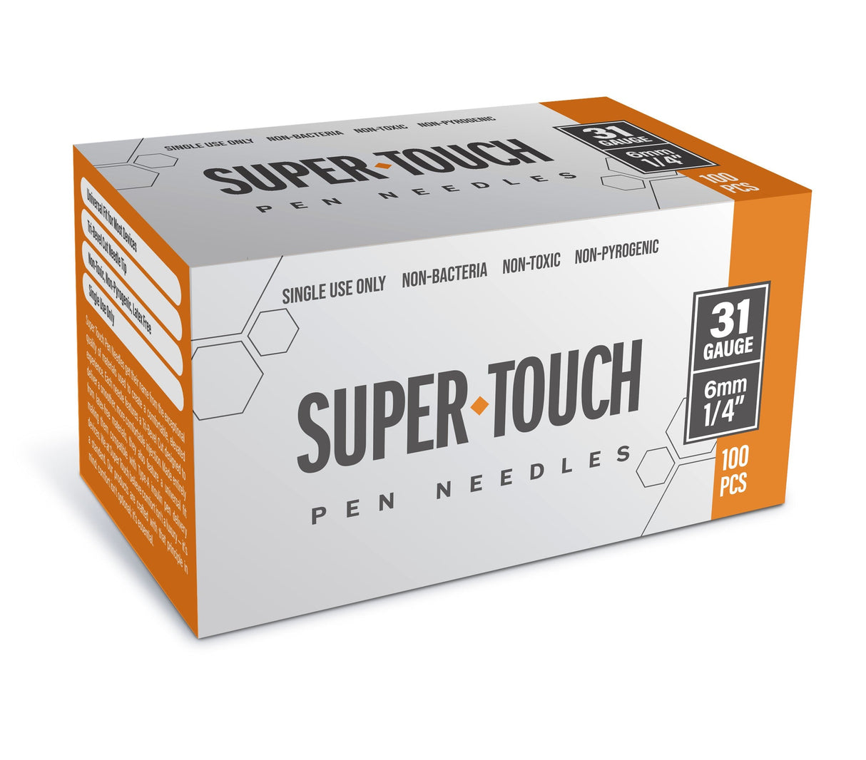 Super Touch Pen Needles - 31G 6mm 100/BX - Pack of 4