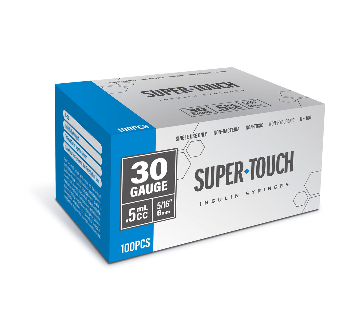 Super Touch Insulin Syringes - 30G .5cc 5/16" 100/bx