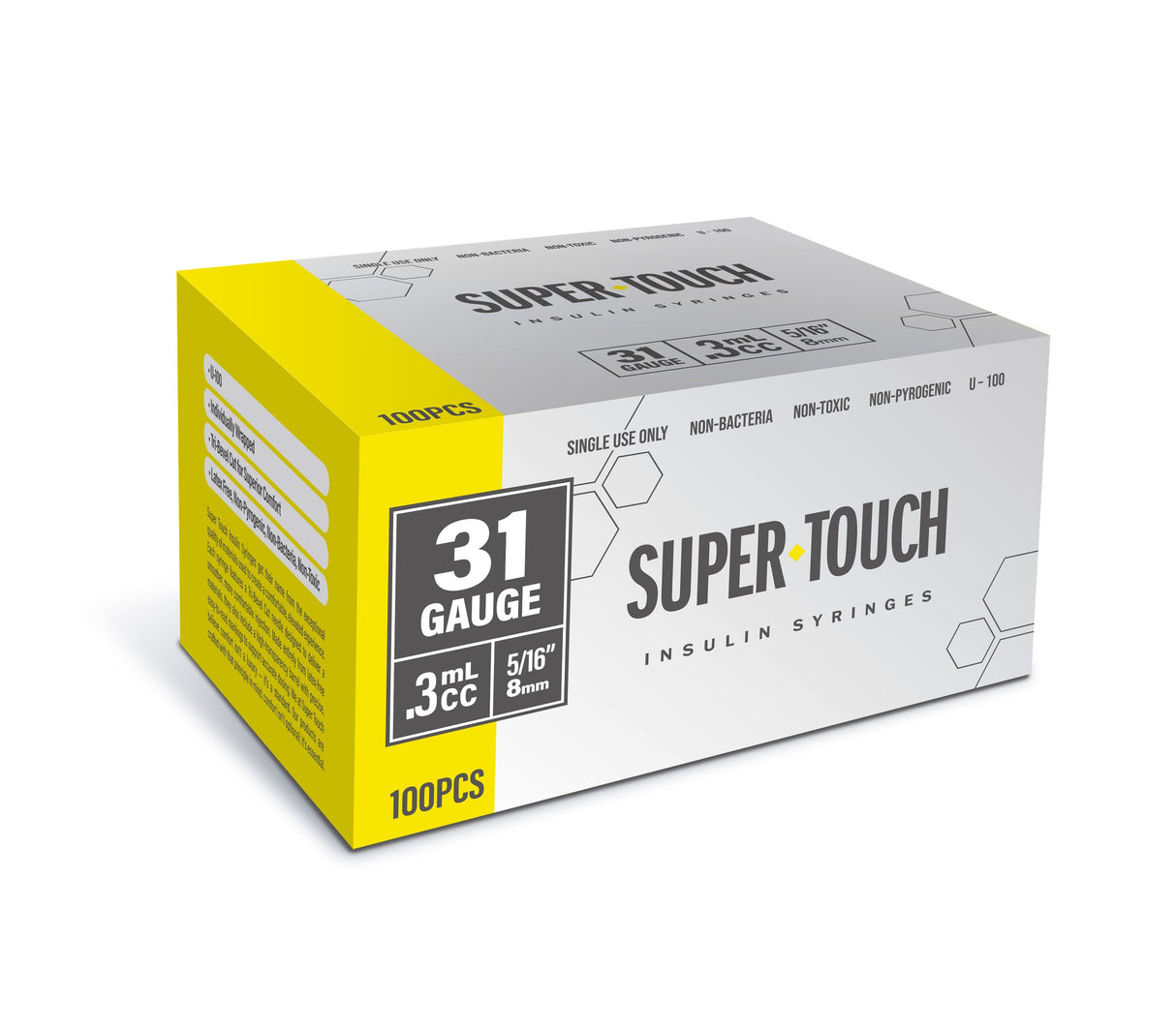 Super Touch Insulin Syringes - 31G .3cc 5/16" 100/bx