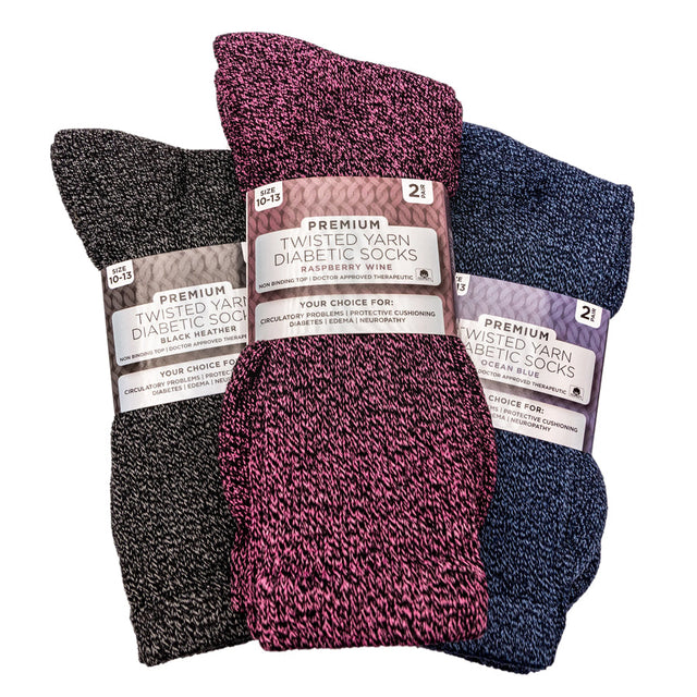 Soft Twisted Yarn Diabetic Crew Socks