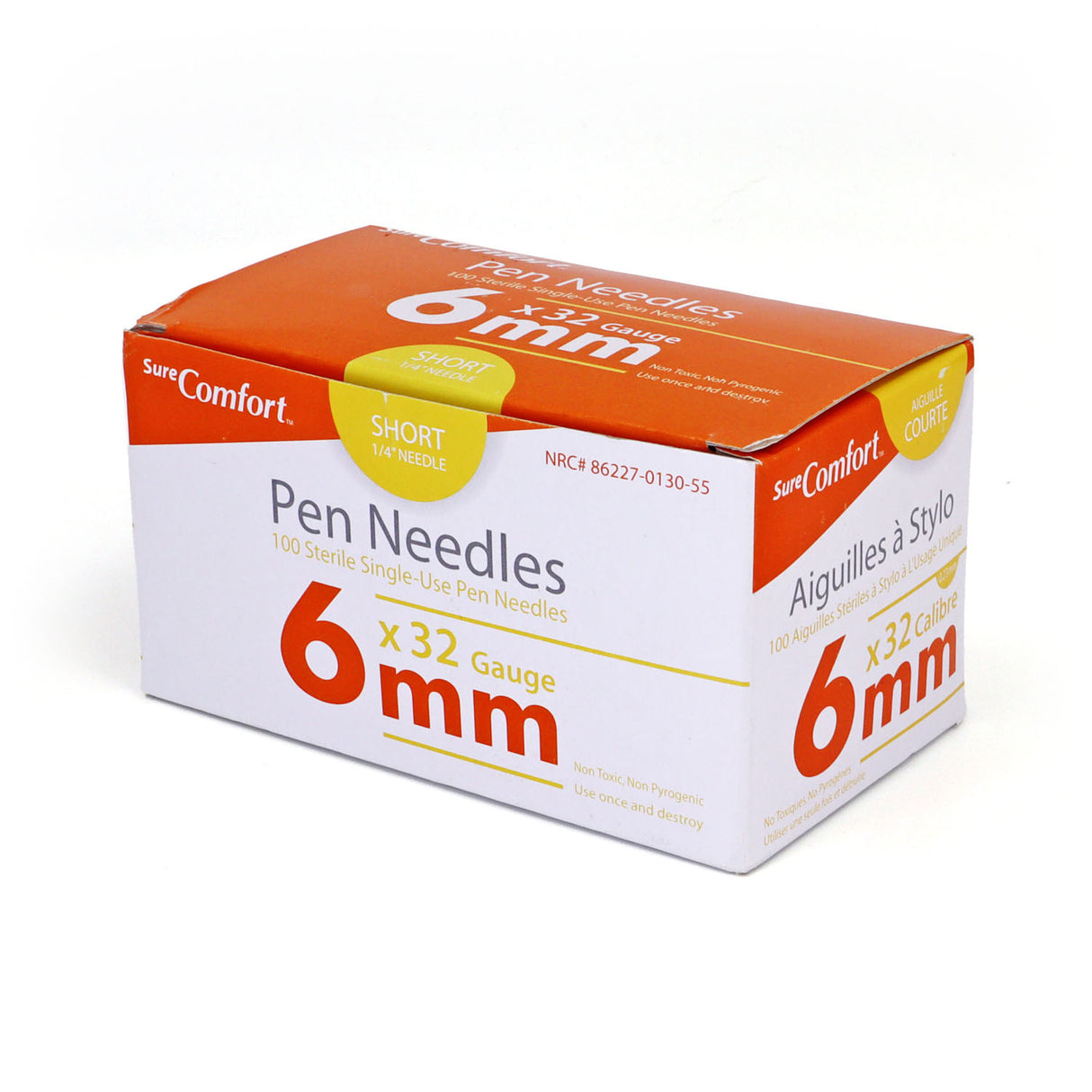 Sure Comfort Insulin Short Pen Needles - 32G 6mm 100/bx