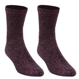 Soft Twisted Yarn Diabetic Crew Socks - Raspberry Wine