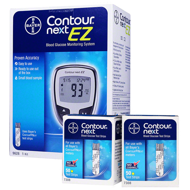 Bayer Contour Next EZ Meter Kit w/ 100 Test Strips