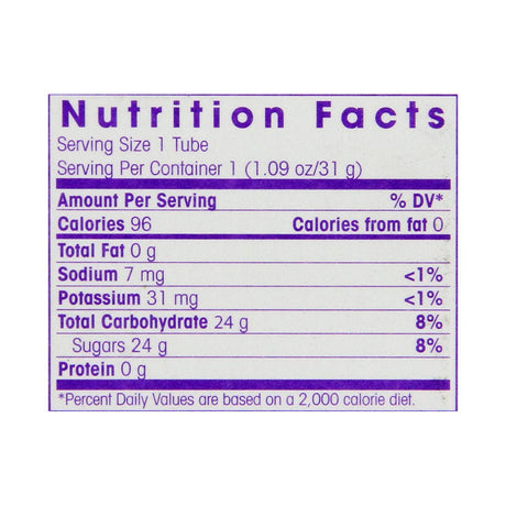 Insta-Glucose Gel Nutrition Facts