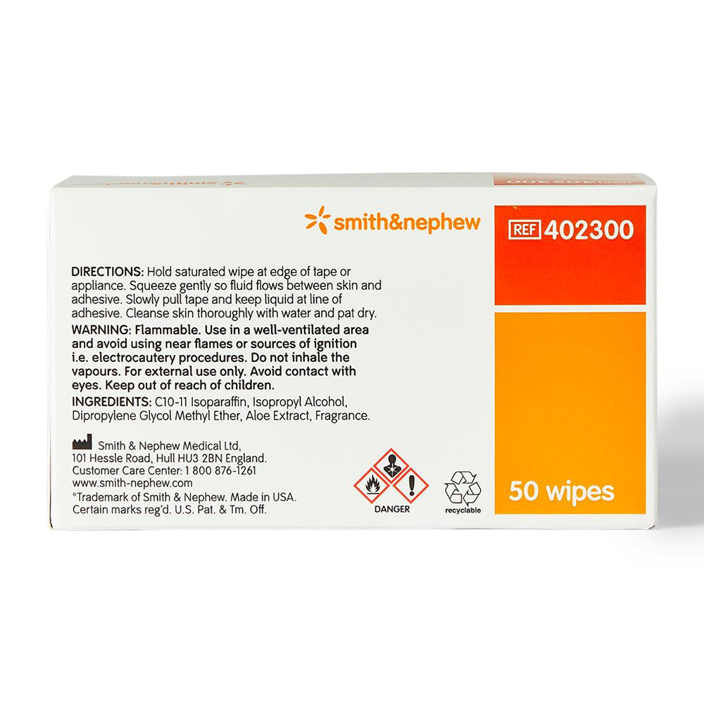 Smith & Nephew UNI-SOLVE Adhesive Remover Wipes - Reverse Side