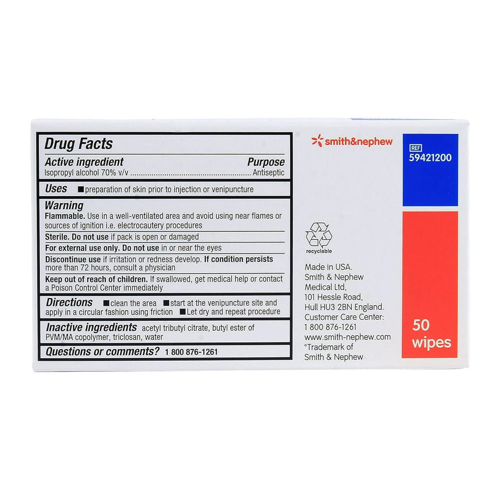 Smith & Nephew IV Prep Antiseptic Wipes Drug Facts